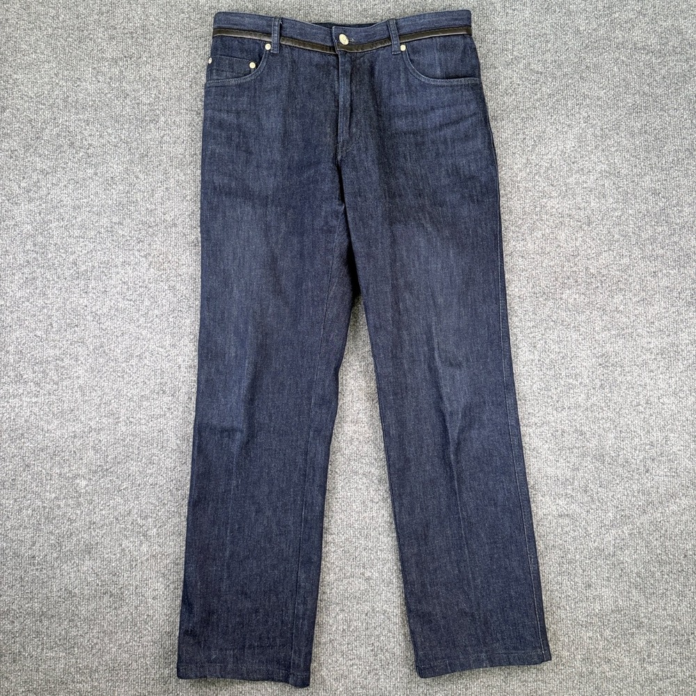 Brioni Jeans Mens 34x30 Blue Dark Wash Denim Straight Fit Made in Italy
